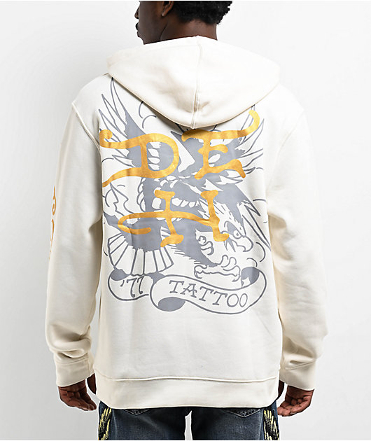 ★送料・関税込み★【Ed Hardy】Pierced Eagle パーカー Ed Hardy Pierced Eagle White Hoodie | Zumiez