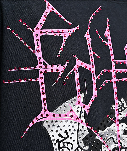 Ed Hardy Reaper Ghost Rhinestone Black T-Shirt