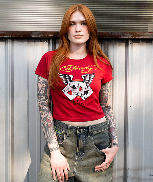 トップス made in USA Y2K ED HARDY beroa foodie Y2k Ed Hardy Short Sleeve Zip up Hoodie - Etsy