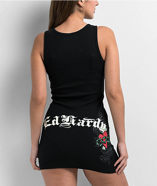 Ed Hardy Sacred Heart Black Dress
