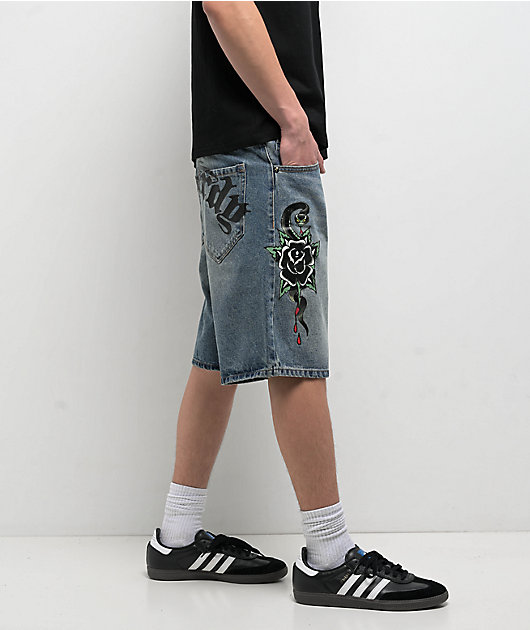 Ed Hardy Sacred Heart Light Vintage Blue Shorts | Zumiez