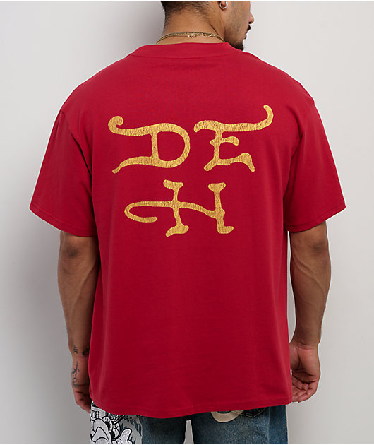 Ed Hardy Sacred Heart Rhinestone Red Boxy T-Shirt