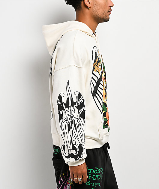 Ed Hardy Savior Ivory Hoodie | Zumiez