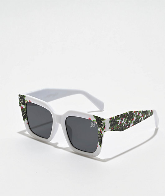 Ed hardy Self Interest White Square Sunglasses | Zumiez
