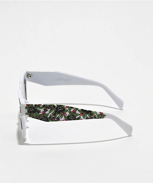 Ed hardy Self Interest White Square Sunglasses | Zumiez