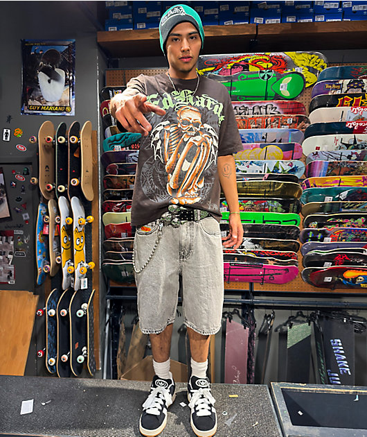 Ed Hardy Skeleton Black Wash Boxy T-Shirt | Zumiez