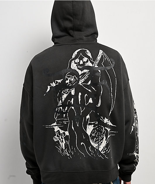 Ed Hardy Skeletons Sunfade Grey Zip Hoodie