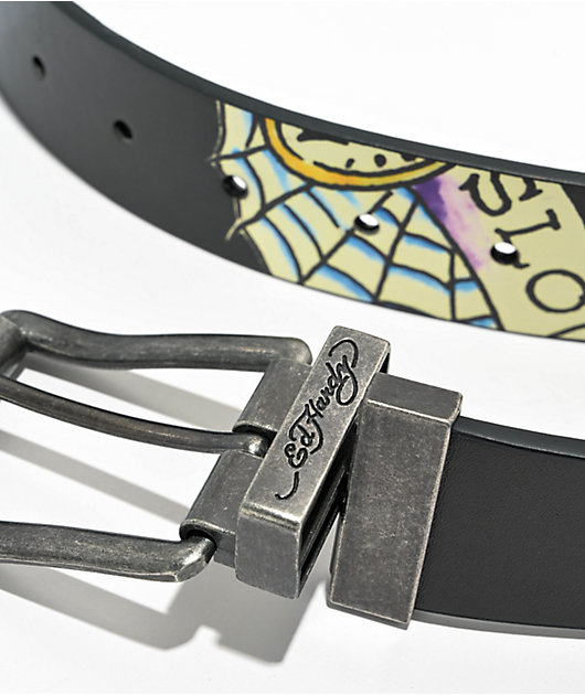 Ed Hardy Skull & Butterfly Black Belt