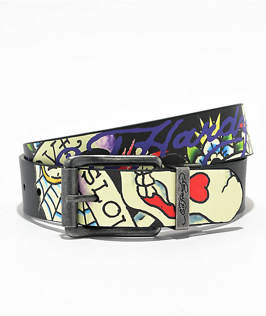 Ed Hardy Skull & Butterfly Black Belt | Zumiez