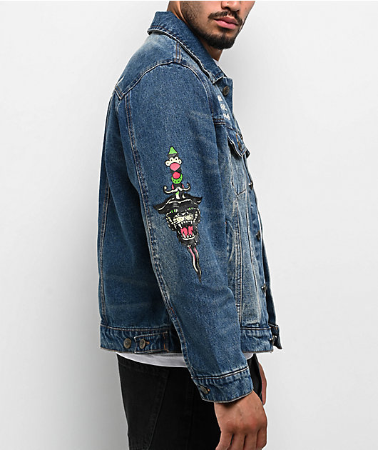 Ed Hardy Skull Blue Wash Denim Jacket