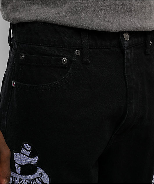 Ed Hardy Skulls Black Baggy Denim Jeans