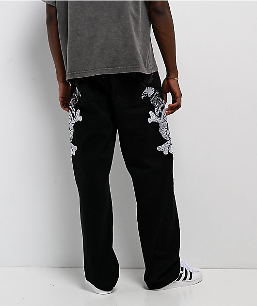 Ed Hardy Skulls Black Baggy Denim Jeans | Zumiez