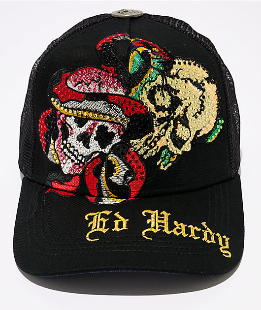 帽子 ed hardy fish rhine stone design cap ed hardy fish rhine stone design cap