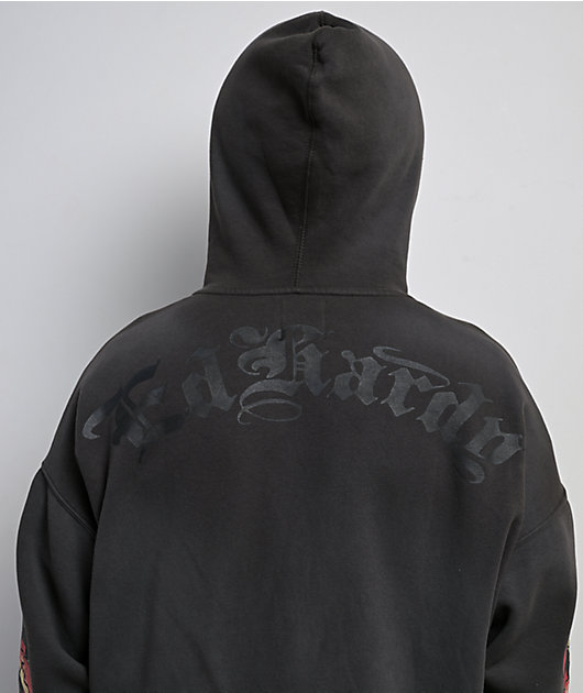 Ed Hardy Skulls Sunfade Grey Zip Hoodie