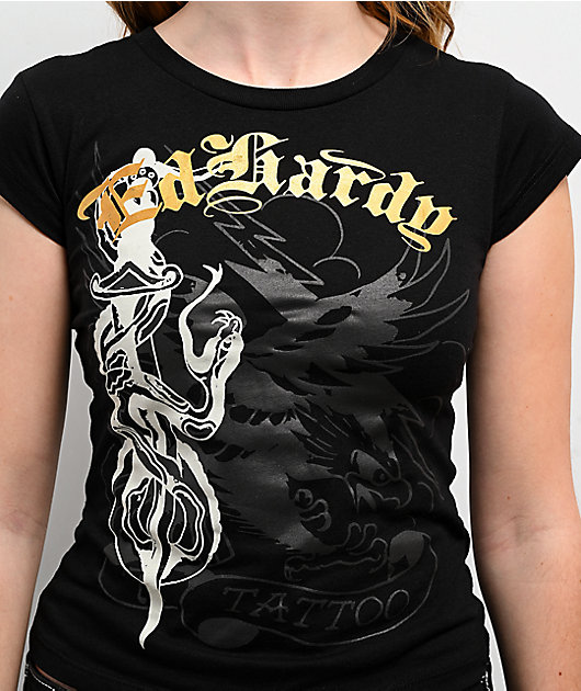 Ed Hardy Snake Dagger Black T-Shirt | Zumiez