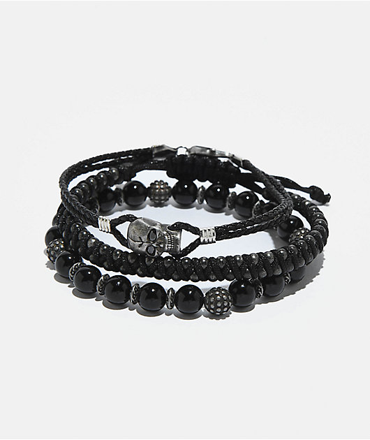 Ed Hardy Stainless Steel Skull Bracelet Set | Zumiez