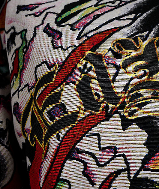 Ed Hardy Tattoo Collage Black Tapestry Hoodie