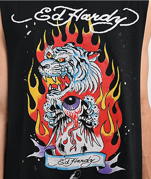 Ed Hardy Tiger Black Tank Top | Zumiez
