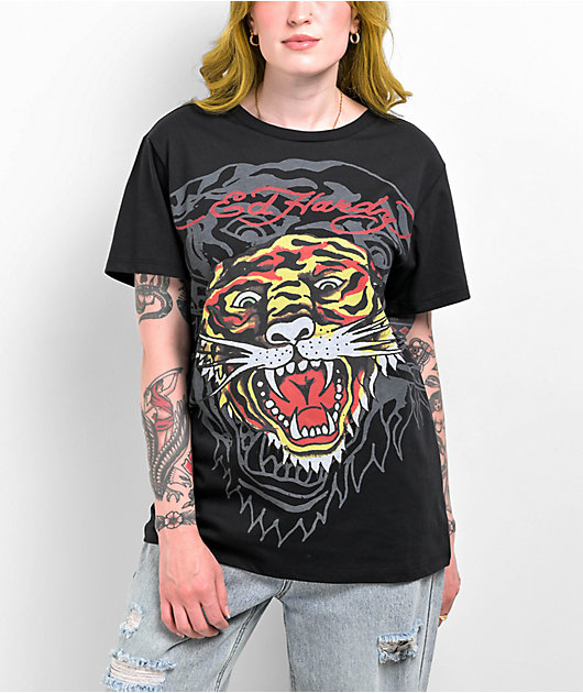 Ed Hardy Tiger Black Wash T-Shirt | Zumiez