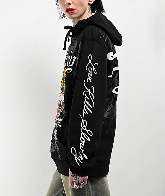 Ed Hardy Tiger Dagger Black Hoodie
