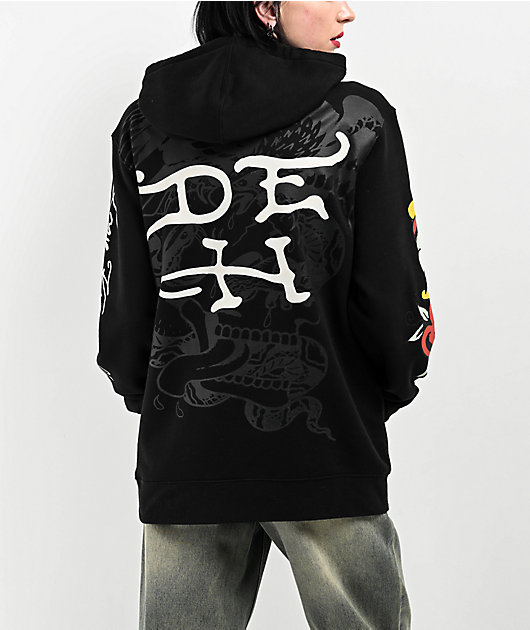 Ed Hardy Tiger Dagger Black Hoodie
