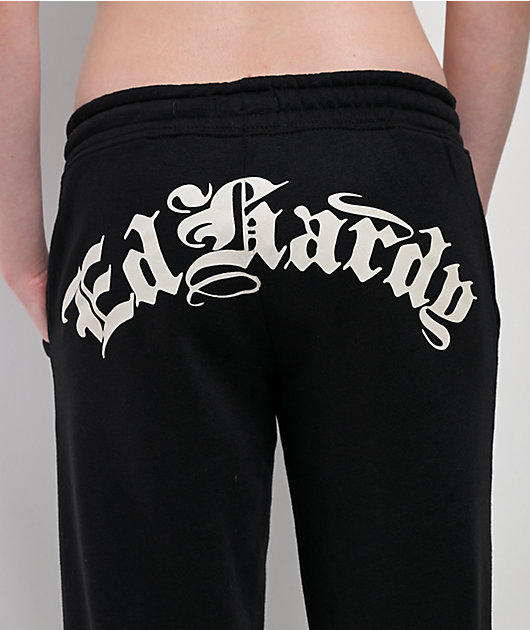 Ed Hardy Tiger Flame Black Sweatpants | Zumiez
