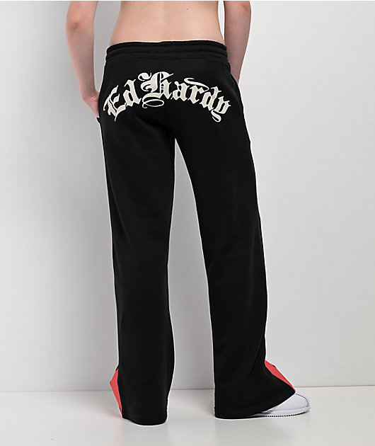 Ed Hardy Tiger Flame Black Sweatpants | Zumiez