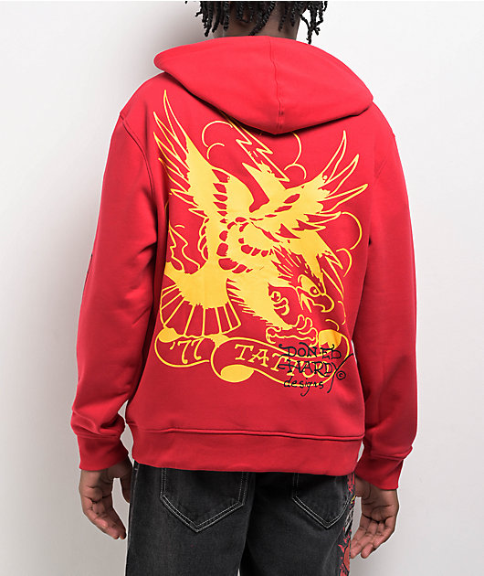 エドハーディー Ed Hardy Tiger Mountain Red Zip Hoodie | Zumiez