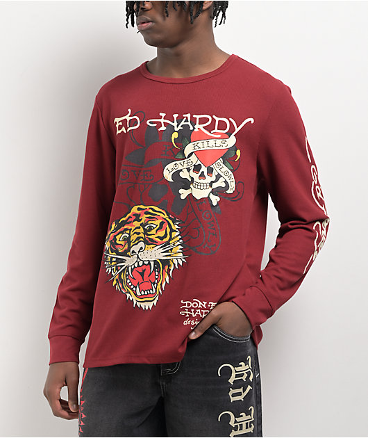 タイムセール Ed Hardy トラ グラフィック 長袖Tシャツ タイムセール Ed Hardy トラ グラフィック 長袖Tシャツ Ed Hardy トラ