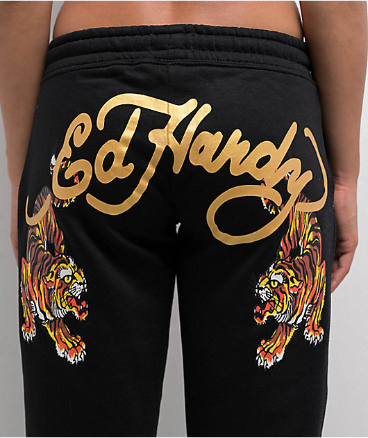 Ed Hardy Tigers Black Sweatpants