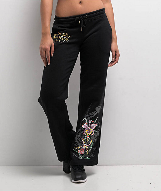 Ed Hardy Tigers Black Sweatpants