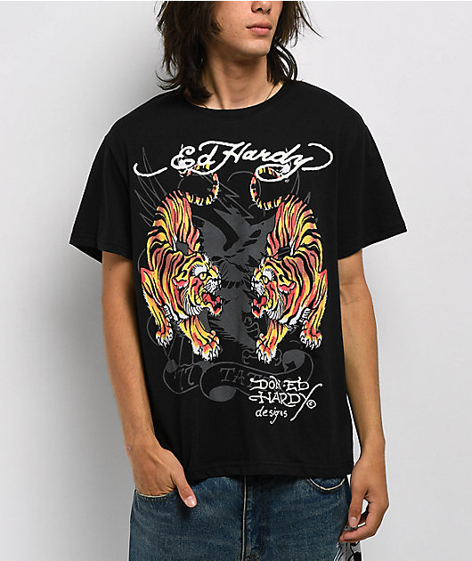 Ed Hardy Tigers Black T-Shirt | Zumiez