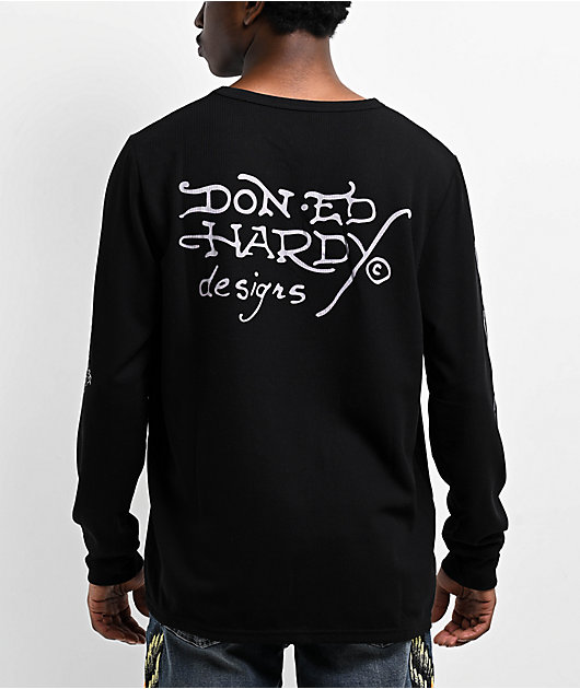 アウトレット福袋 Ed Hardy Tigers Black Thermal Long Sleeve T-Shirt | Zumiez Clothing