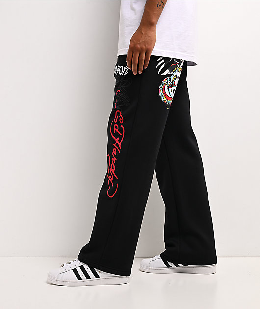 Ed Hardy x $AD BOYZ by Junior H Amor Y Veneno Black Baggy