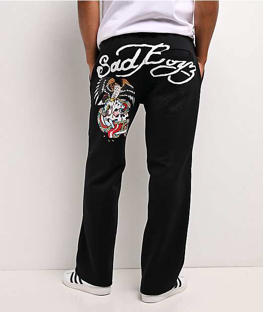 Ed Hardy x $AD BOYZ by Junior H Amor Y Veneno Black Baggy Sweatpants