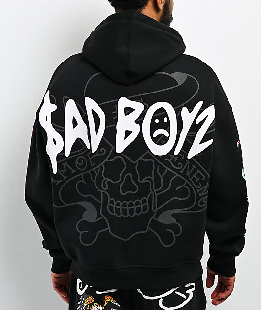 Ed Hardy x $AD BOYZ by Junior H Eagle Skull Black Hoodie