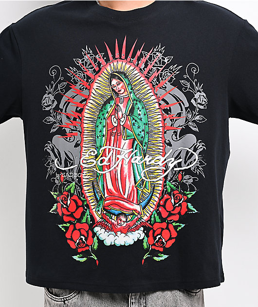 Ed Hardy x $AD BOYZ by Junior H Mary Rhinestone Black T-Shirt