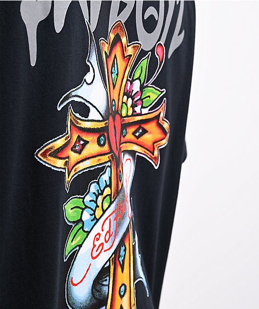Ed Hardy x $AD BOYZ by Junior H Mary Rhinestone Black T-Shirt