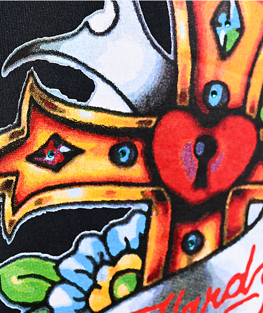 Ed Hardy x $AD BOYZ by Junior H Mary Rhinestone Black T-Shirt