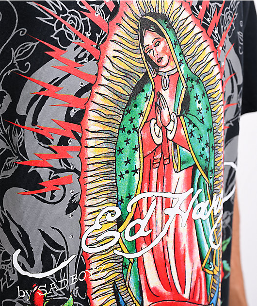 Ed Hardy x $AD BOYZ by Junior H Mary Rhinestone Black T-Shirt