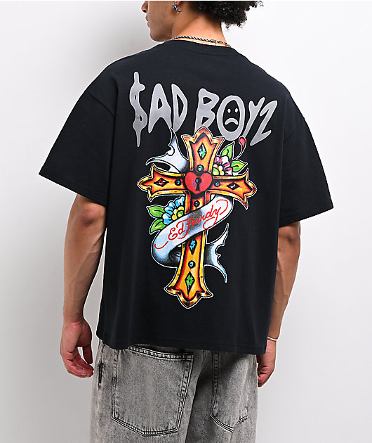 Ed Hardy x $AD BOYZ by Junior H Mary Rhinestone Black T-Shirt