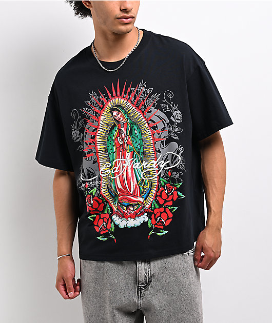 Ed Hardy x $AD BOYZ by Junior H Mary Rhinestone Black T-Shirt