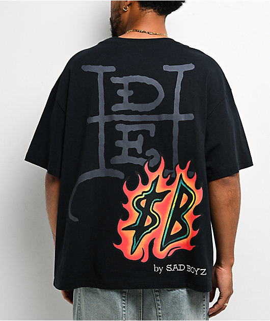 Ed Hardy x $AD BOYZ by Junior H Western Rhinestone Black T-Shirt