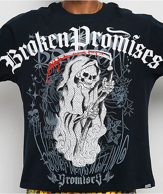 Ed Hardy x Broken Promises Death's Shadow Black T-Shirt