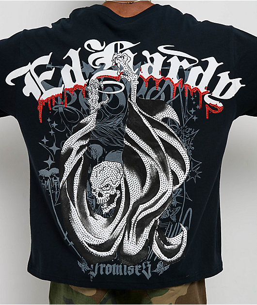 Ed Hardy x Broken Promises Death's Shadow Black T-Shirt