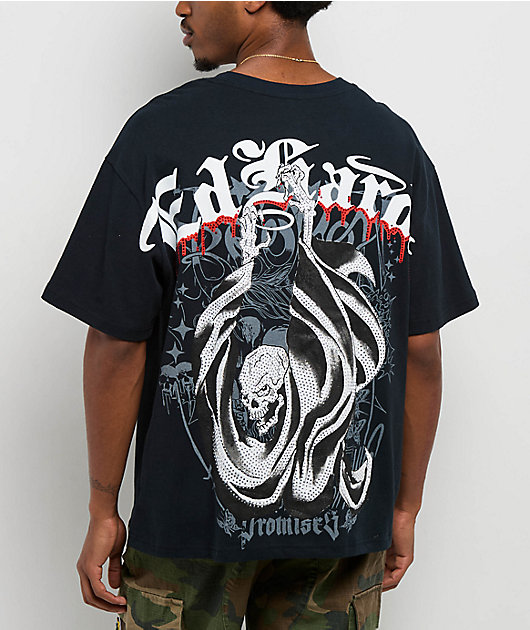 Ed Hardy x Broken Promises Death's Shadow Black T-Shirt