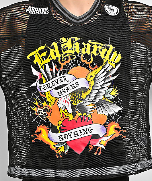 Ed Hardy x Broken Promises Forever Means Nothing Black Mesh Jersey
