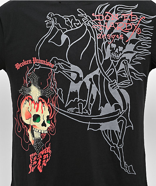 Ed Hardy x Broken Promises Forget You Destroyed Black T-Shirt