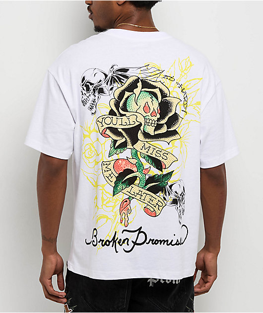 Ed Hardy x Broken Promises Miss Me Later White T-Shirt