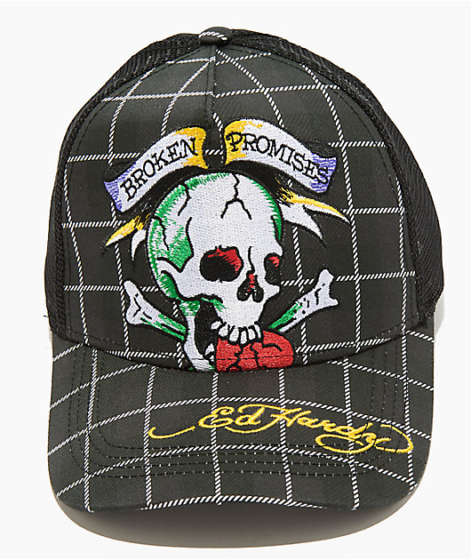 Ed Hardy x Broken Promises Wasted Love Black Trucker Hat